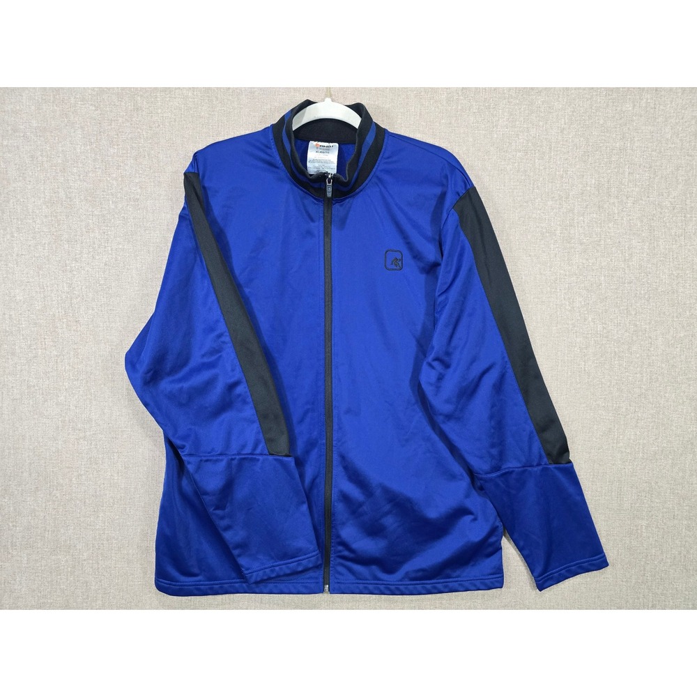 AND1 Mens Track Jacket XL Royal Blue Black Full Zip Athletic ANM19BZS04 Streak